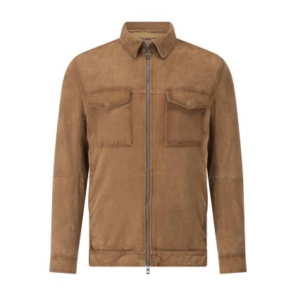 GMS-75 - Overshirt aus Veloursleder - Größe L - braun GMS-75 - Overshirt aus Veloursleder - Größe L - braun