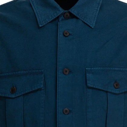 AURALEE - Compact Cotton Shirt With Cargo Pockets - Größe 3 - blau – Bild 3