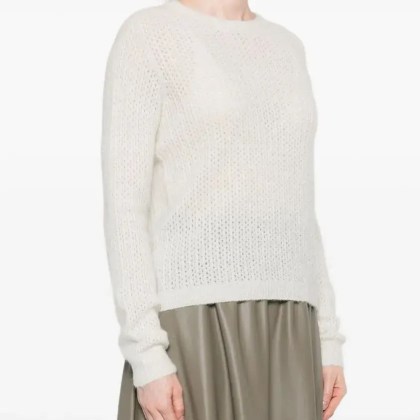 LIU JO - Open Knit White Sweater - Größe XS - weiß – Bild 3