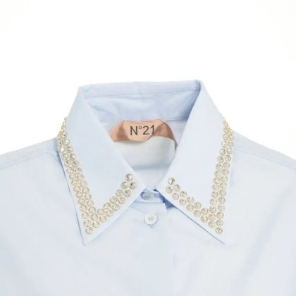 N°21 - Blouse with strass application - Größe L - blau