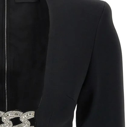 David Koma - 3D Crystsal Chain And Square Neck' Top - Größe 12 - schwarz – Bild 3