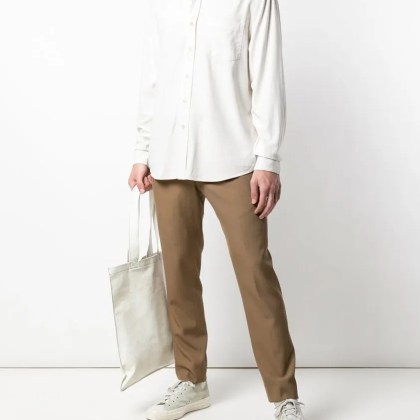 Our Legacy - White Silk Classic Shirt With Curved Hem - Größe 46 - weiß – Bild 3
