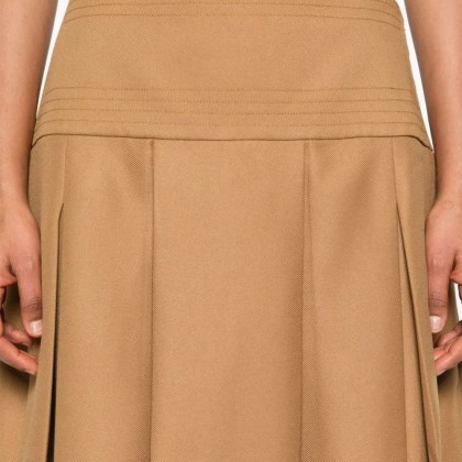 ABADIA - Brown Ochre Mid-Length Pleated Layan Skirt - Größe 4 - braun – Bild 2