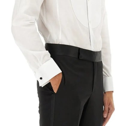 Giorgio Armani - Cotton Tuxedo Shirt - Größe 40 - weiß – Bild 2