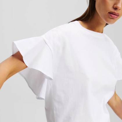 Karl Lagerfeld - T-SHIRT AUS STOFFMIX - Größe L - weiß – Bild 3