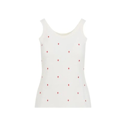 Bottega Veneta - White Cotton-Blend Top With Playful Dot Detail - Größe S - weiß Bottega Veneta - White Cotton-Blend Top With Playful Dot Detail - Größe S - weiß