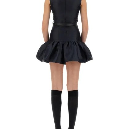 self-portrait - Taffeta Mini Dress - Größe 10 - schwarz – Bild 3