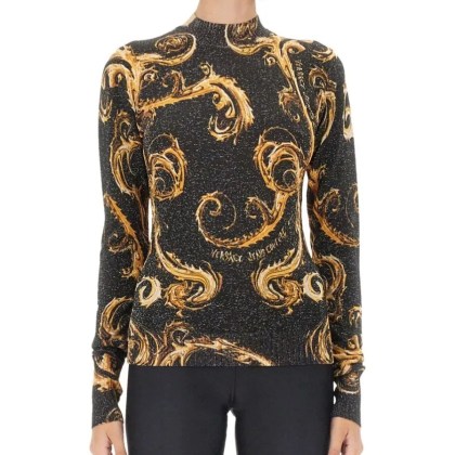 Versace Jeans Couture - Lurex Knit T-Shirt - Größe S - schwarz Versace Jeans Couture - Lurex Knit T-Shirt - Größe S - schwarz
