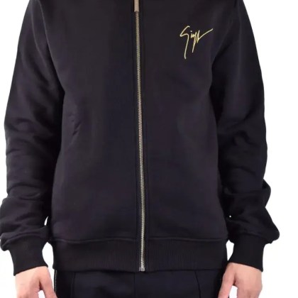 Giuseppe Zanotti - Black Cotton Jacket With Hood - Größe M - schwarz Giuseppe Zanotti - Black Cotton Jacket With Hood - Größe M - schwarz