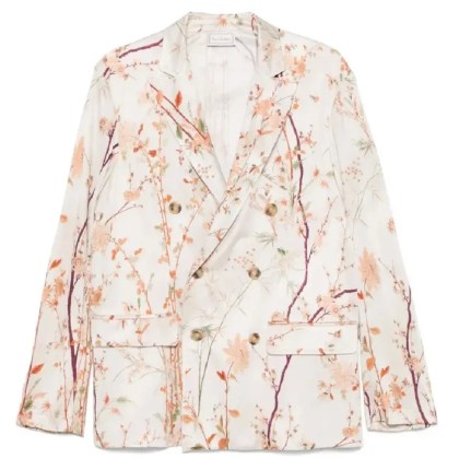 Pierre-Louis Mascia - Double-Breasted Floral Print Jacket - Größe S - beige Pierre-Louis Mascia - Double-Breasted Floral Print Jacket - Größe S - beige