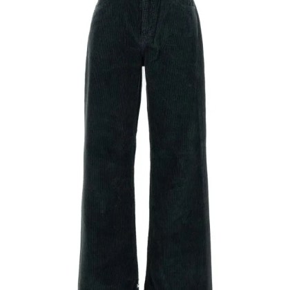 Haikure - Wide-Leg Ribbed Cotton Jeans With Leather Logo Tag - Größe 29 - schwarz Haikure - Wide-Leg Ribbed Cotton Jeans With Leather Logo Tag - Größe 29 - schwarz
