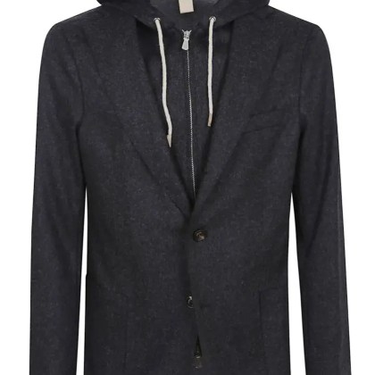 Eleventy - Integrated Hooded Jacket - Größe 52 - schwarz Eleventy - Integrated Hooded Jacket - Größe 52 - schwarz