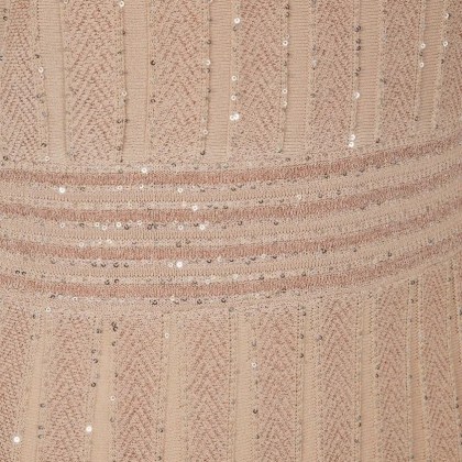 D. Exterior - V-Neck Blush Beige Evening Dress - Größe XL - beige – Bild 2