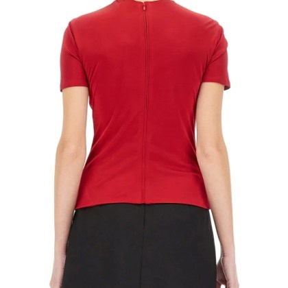 Versace - "Safety Pin" Curled Top - Größe 42 - rot – Bild 3