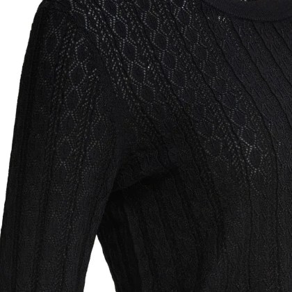 Loulou Studio - Cable Knit Sweater In Soft Black Blend - Größe L - schwarz – Bild 2