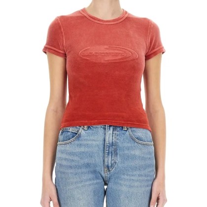 T by Alexander Wang - Slim-Fit T-Shirt With Embossed Logo - Größe XS - rot T by Alexander Wang - Slim-Fit T-Shirt With Embossed Logo - Größe XS - rot