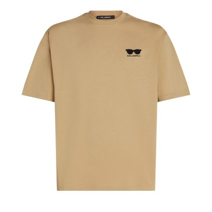 Karl Lagerfeld - T-SHIRT MIT SONNENBRILLE - Größe M - braun Karl Lagerfeld - T-SHIRT MIT SONNENBRILLE - Größe M - braun