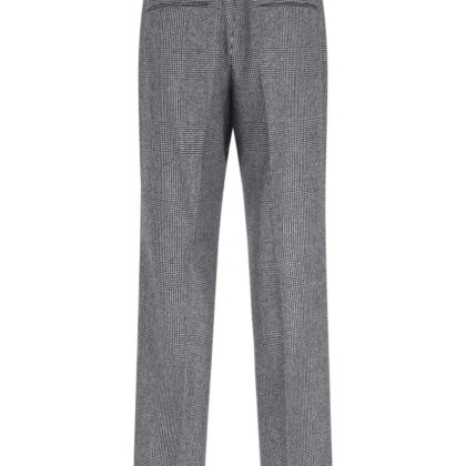 Tagliatore - Double-Breasted Houndstooth Suit With Signature Si - Größe 46 - grau – Bild 4