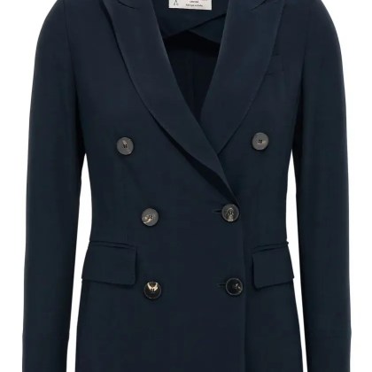 Alberto Biani - Double-Breasted Viscose Blazer - Größe 40 - blau Alberto Biani - Double-Breasted Viscose Blazer - Größe 40 - blau