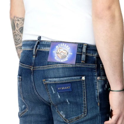 My Brand - MB BELIEVE NOTHING SHORT JEANS DENIM - Größe 34 - blau – Bild 3