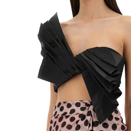 Nina Ricci - "Twisted Polka Dots" Top - Größe 36 - schwarz – Bild 2