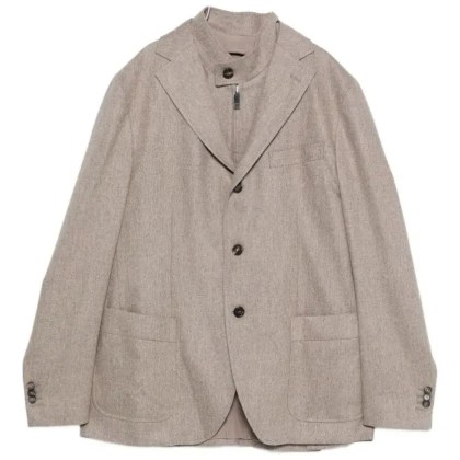 Incotex - Tailored Grey Jacket With Notched Lapel And Zipper - Größe 52 - grau Incotex - Tailored Grey Jacket With Notched Lapel And Zipper - Größe 52 - grau
