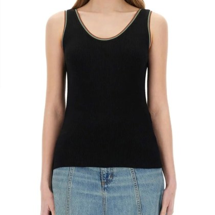 Paul Smith - Ribbed Black Cotton Tank Top - Größe S - schwarz Paul Smith - Ribbed Black Cotton Tank Top - Größe S - schwarz