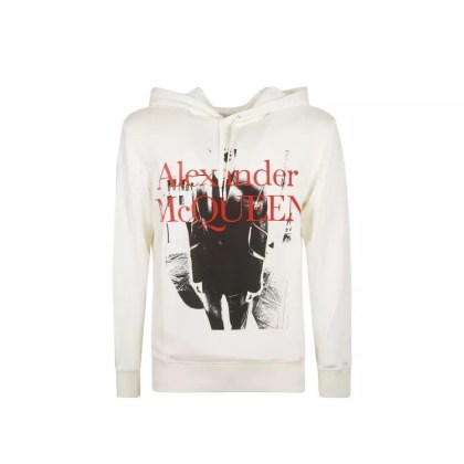 Alexander McQueen - Printed Hooded Sweatshirt - Größe S - white Alexander McQueen - Printed Hooded Sweatshirt - Größe S - white