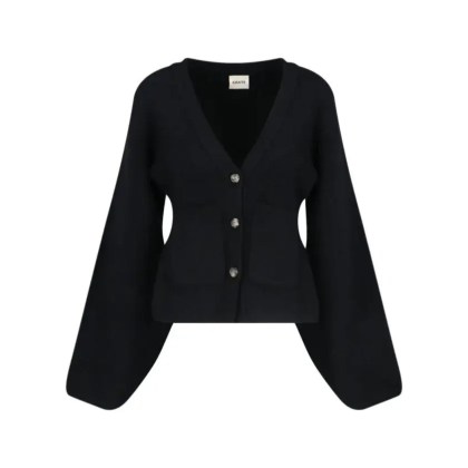 Khaite - Relaxed Black Knit Sweater With Deep V-Neckline - Größe L - schwarz Khaite - Relaxed Black Knit Sweater With Deep V-Neckline - Größe L - schwarz