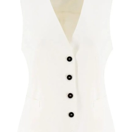 Antonelli - Slim Fit White Gilet With Contrasting Buttons - Größe 42 - weiß Antonelli - Slim Fit White Gilet With Contrasting Buttons - Größe 42 - weiß