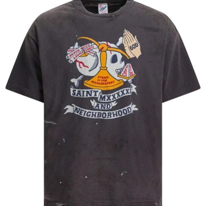 Saint Mxxxxxx - Graphic Print Black T-Shirt - Größe L - schwarz Saint Mxxxxxx - Graphic Print Black T-Shirt - Größe L - schwarz