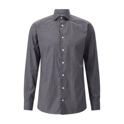 Eton - Slim-Fit Flanellhemd aus Baumwolle - Größe 45 - grau Eton - Slim-Fit Flanellhemd aus Baumwolle - Größe 45 - grau