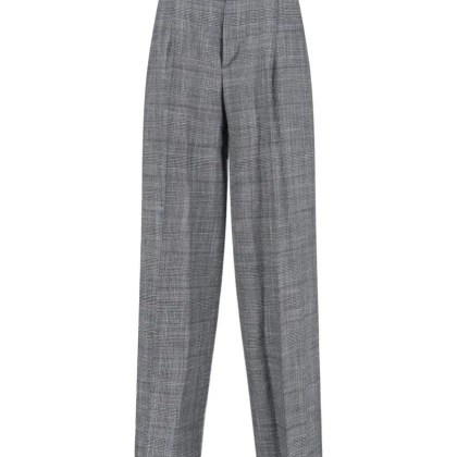Sa Su Phi - Tailored Grey Plaid Trousers With High Waist - Größe 42 - grau Sa Su Phi - Tailored Grey Plaid Trousers With High Waist - Größe 42 - grau