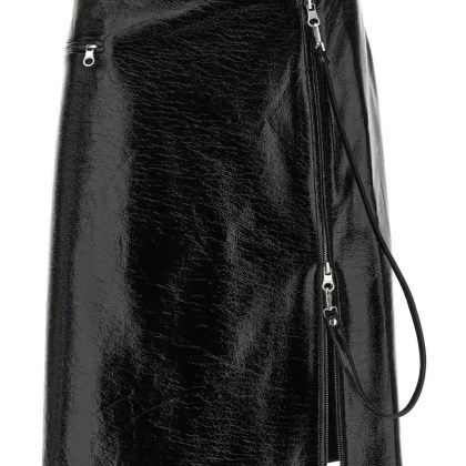 Courrèges - Zipped Vinyl%27 Skirt - Größe 34 - schwarz Courrèges - Zipped Vinyl%27 Skirt - Größe 34 - schwarz