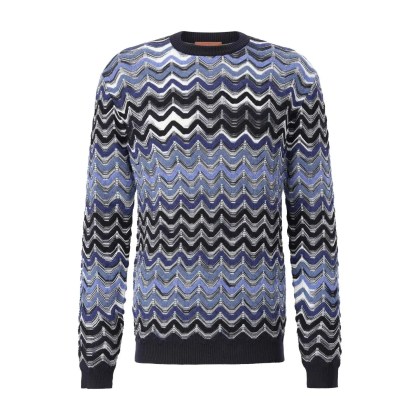 Missoni - Wollpullover im Zick-Zack-Design - Größe 50 - blau Missoni - Wollpullover im Zick-Zack-Design - Größe 50 - blau