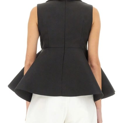 Jacquemus - Structured Peplum Top - Größe 38 - schwarz – Bild 3