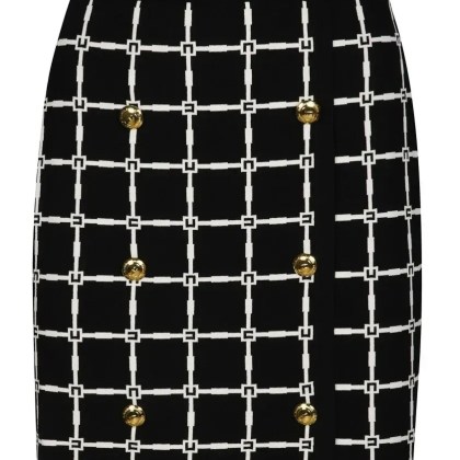 Elisabetta Franchi - Fitted Skirt With Geometric Pattern - Größe 40 - schwarz Elisabetta Franchi - Fitted Skirt With Geometric Pattern - Größe 40 - schwarz