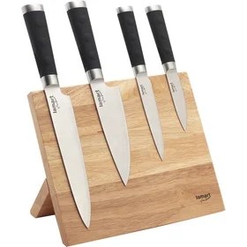 4 Pcs Stainless Steel Knives On A Magnetic Rack Blade Leas 4 Pcs Stainless Steel Knives On A Magnetic Rack Blade Leas