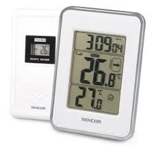 Silver Wireless Thermometer time 12/24 Hour Selectable indoor Temperat Silver Wireless Thermometer time 12/24 Hour Selectable indoor Temperat