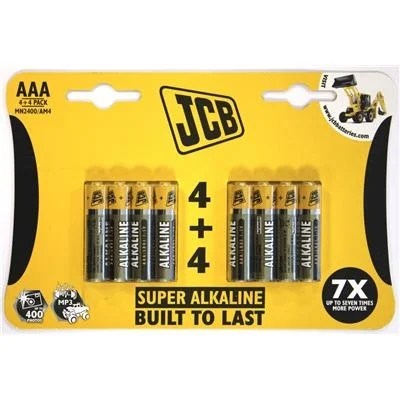 Jcb Aaa Batteries Alkaline 4+4 Free Pk-8