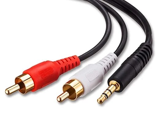 3,5 Mm Stereo Jack To 2x Rca Connector 2mt Cable