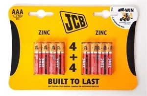 Jcb Aaa Batteries Zinc 4+4 Free Pk-8