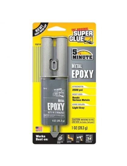 Quick Setting Metal Epoxy Adhesive. 28.3g Syringe (carded)