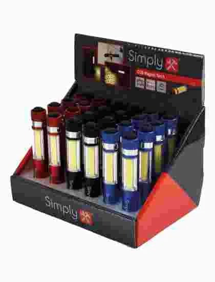 Box Of 24 Cob Magnet Torches- Including Batteries