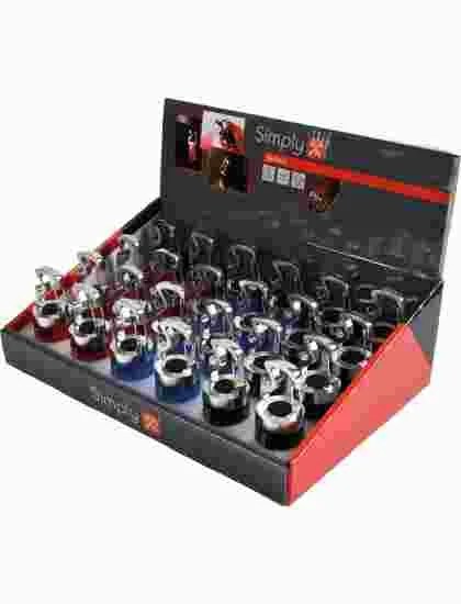 Box Of 24 Mixed Colors 6led Clip Light With Batteries