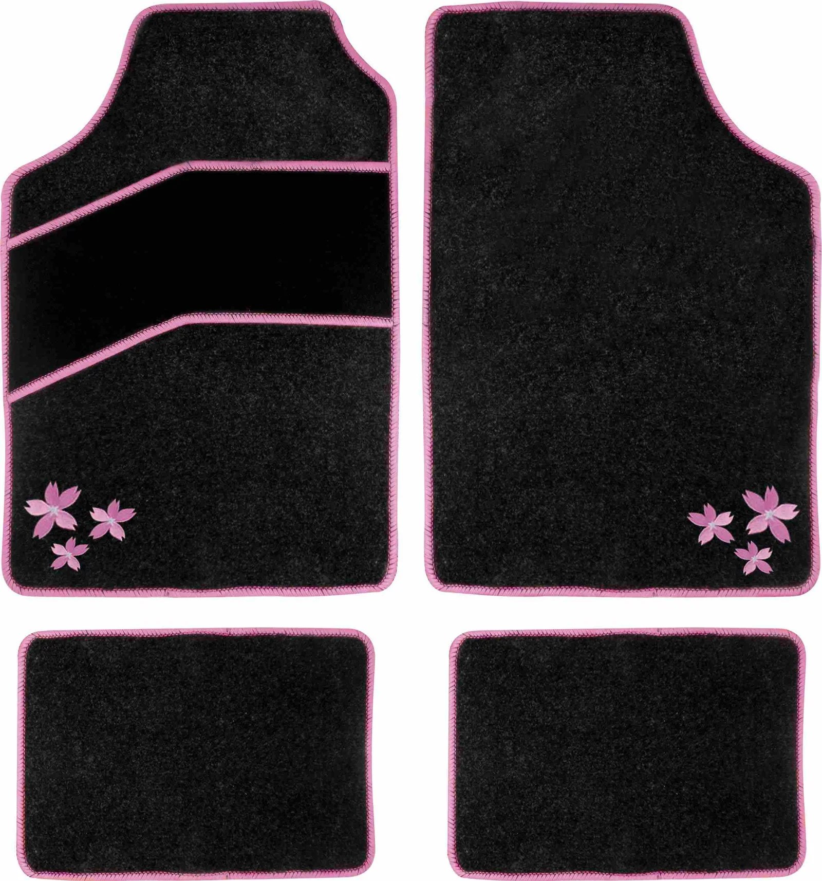 Ladies Set Of 4 Pcs Car Mat Felt Tropical Flower