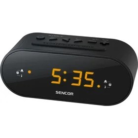 Black With Orange Digit Radio Alarm Clock