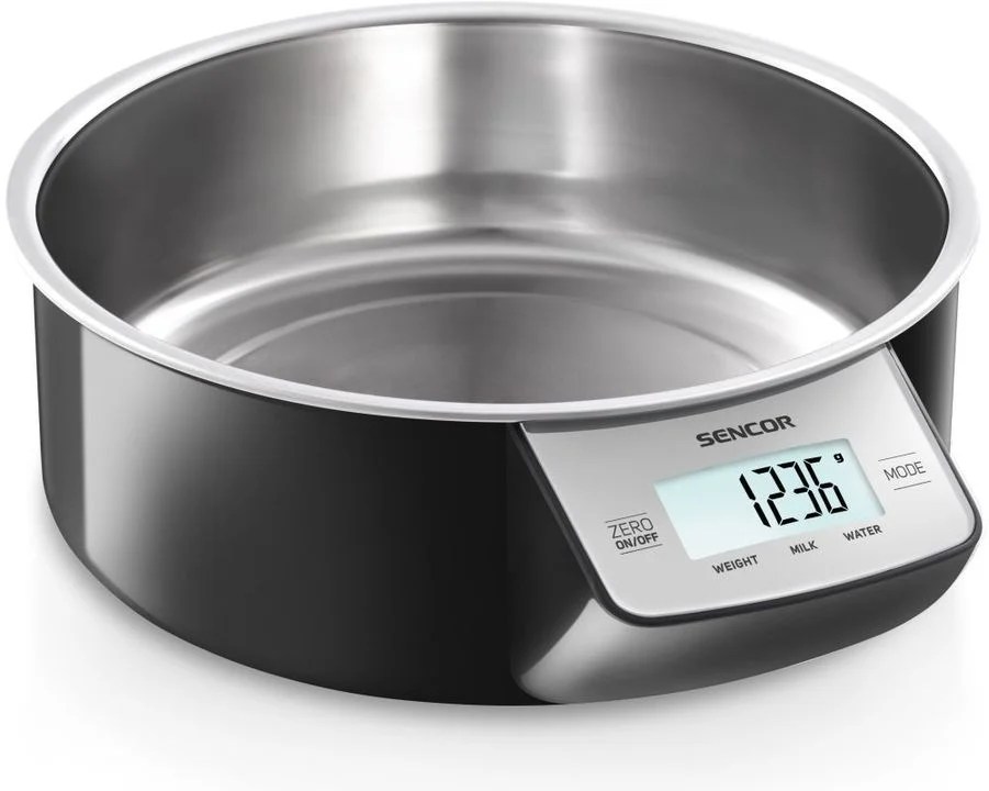 Black Kitchen Scale With Removable Bowl