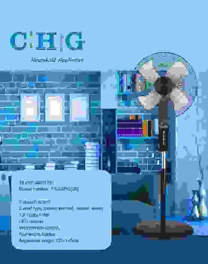 18″ Metal Stand Fan+ Remote 90w