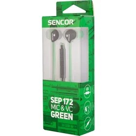 Sencor Earphones Green With Mic And Volume Control